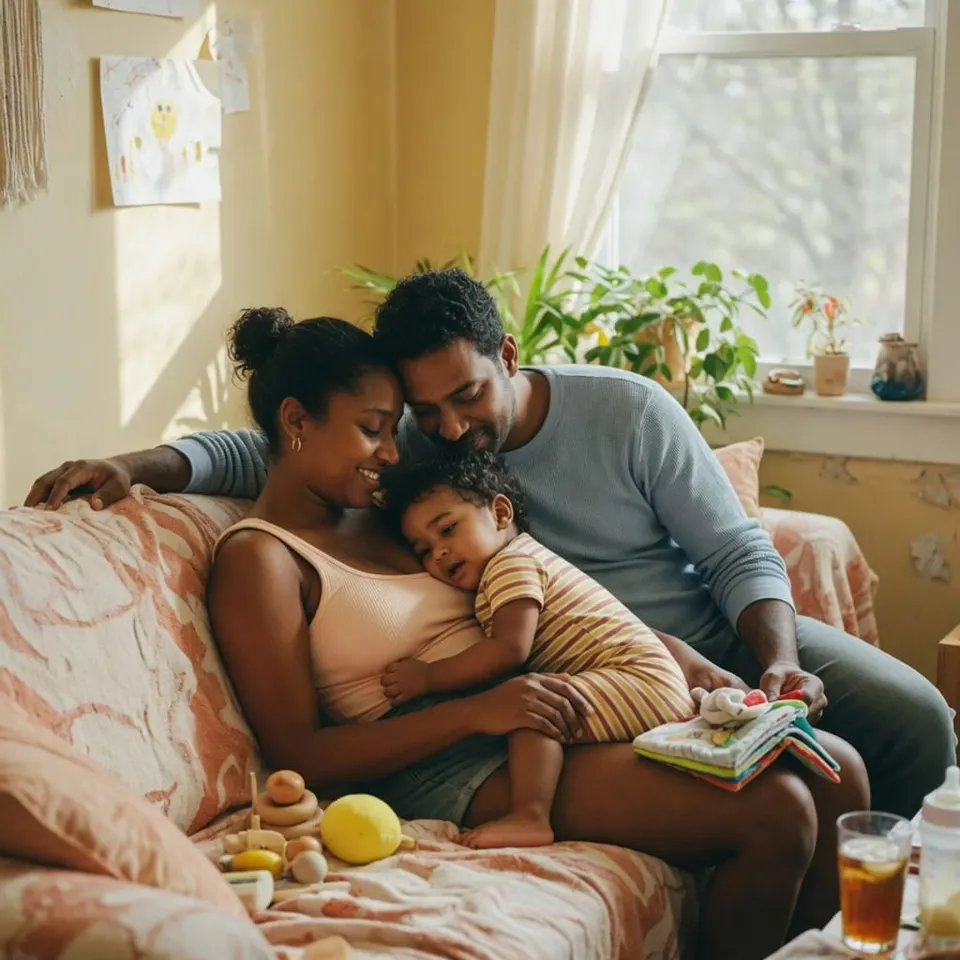 A family relaxing together on the couch at home — Liftoff ABA in Edison